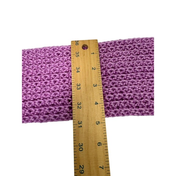 Handmade Lilac Crochet Scarf With Fringe-Soft Acrylic Yarn One Size - Picture 9 of 9